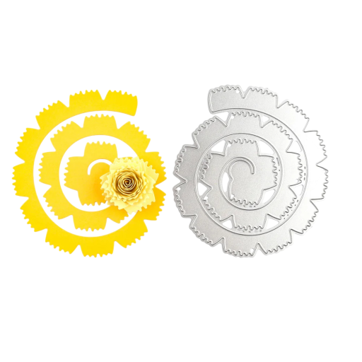 Stalowa spiralna wykrawająca szablon kwiatowy z kwadratowymi płatkami 10,5×11,5 cm wykrojniki do kwiatów papierowych