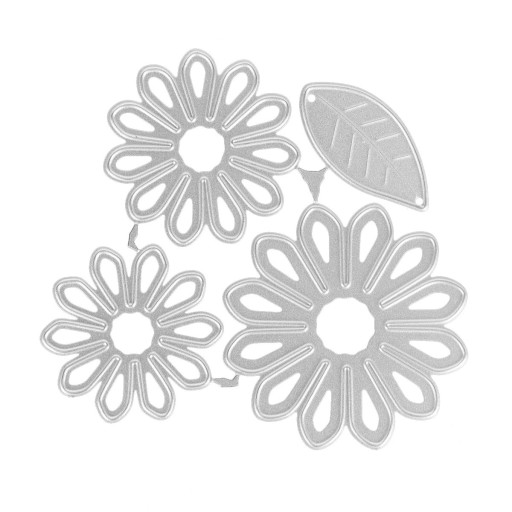 Stalowa wycinanka kwiaty i liść 8 x 7,2 cm metalowe wykrojniki do scrapbookingu produkcja kartek dekoracje tworzenie papierowe