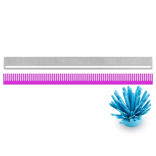Stålutskärningsmall remsa med fina smala blomblad 18,2 x 1,5 cm metallutskärningar för tillverkning av blommor