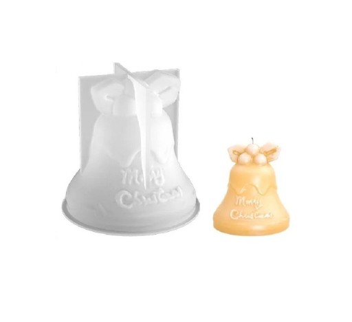Stampo in silicone natalizio per candele - campana 8,3 x 8,1 cm