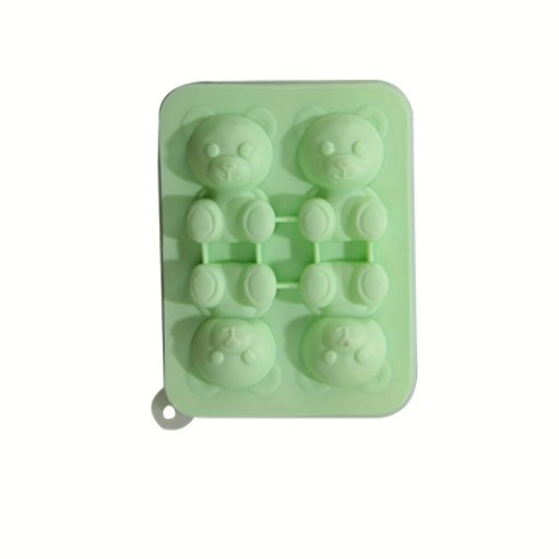 Stampo in silicone per ghiaccio a forma di orsetto 14,5×11 cm Ciotola carina per congelatore Fabbricatore di ghiaccio flessibile Silicone alimentare