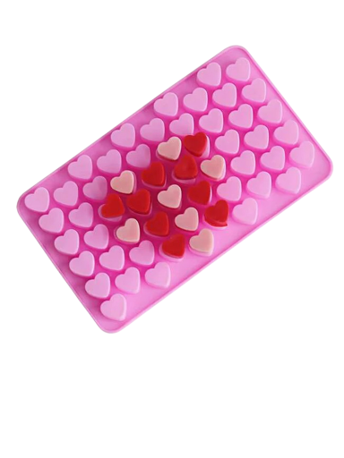 Stampo in silicone per piccoli cuori 10.8 x 8.2 x 1.3 cm rosa produzione di cioccolato caramelle ghiaccio candele sapone resistente lavabile