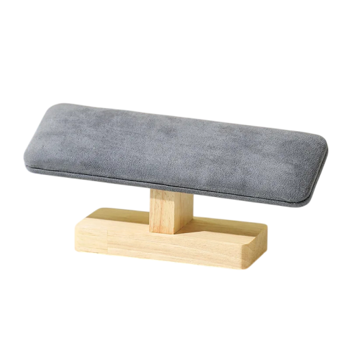 Standaard voor armbanden en horloges T-bar 19,5 × 8,5 × 5 cm houten standaard met een fluwelen kussen voor het tentoonstellen van armbanden