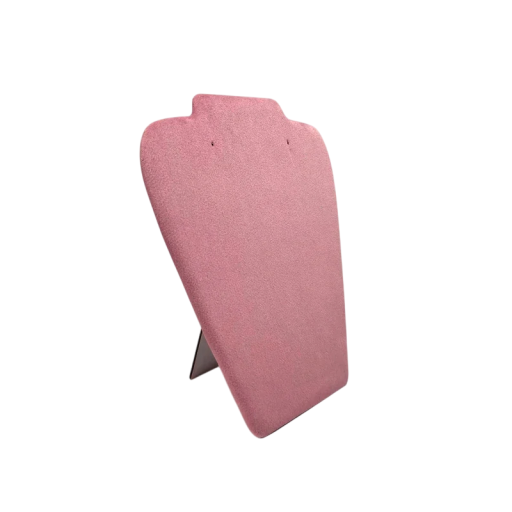 Stands per collane in velluto 22,5 × 19 × 10 cm velluto rosa supporto espositivo per gioielli display da tavolo per collane