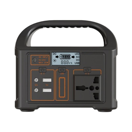 Stație de încărcare portabilă 24000 mAh LiFePO4 76.8Wh cu lumină LED 4 moduri ieșiri AC/DC/USB Generator de curent de urgență Camping ștecher UE