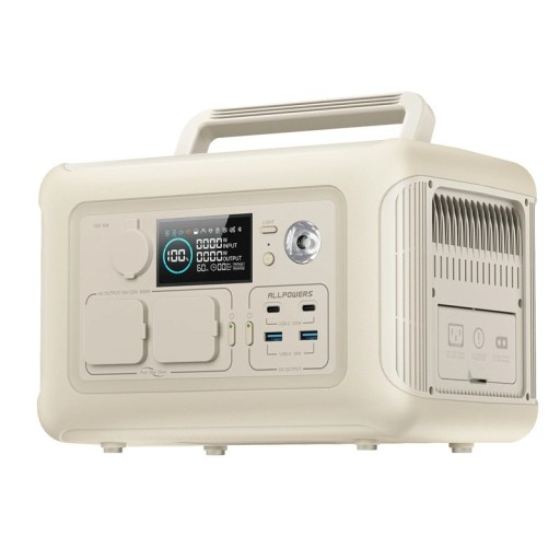 Stație de încărcare portabilă 299 Wh LiFePO4 600 W UPS cu lumină LED 2x priză auto AC USB-C Încărcare wireless 3500+ cicluri Aplicație 28 x 19 x 19 cm