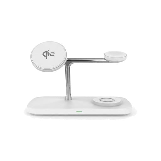 Stație de încărcare wireless magnetică 3 în 1 Qi2 15 W pentru iPhone Apple Watch Galaxy Watch și AirPods Suport ajustabil