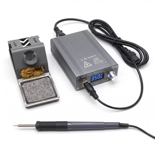 Station de soudage T12 75 W avec écran LED numérique et thermostat avec mise à la terre antistatique en couleur argent pour réparations électroniques