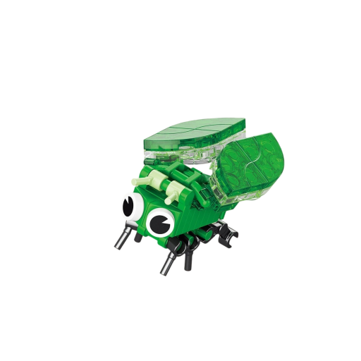 Stavebnica muște verde 4,1 x 5,6 x 3,7 cm 40 piese Mini insectă cu aripi verzi transparente Model drăguț pentru decorare și creație creativă