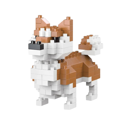 Stavebnice corgi 7x2,5x5,8 cm Mini stavebnice pejska Roztomilý model psa Kreativní stavebnice pour enfants Figurine animale en pièces de construction