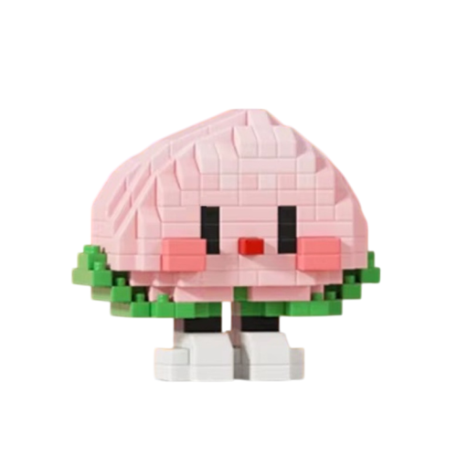 Stavebnice Mini broskev 6 x 3,6 x 5,44 cm 256 ks Mikro 3D DIY stavební bloky Lahodné ovoce Kreativní hračka pro děti od 8 let Dekorativní model