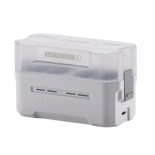 Stazione di ricarica portatile per batterie LUMIX LP-E6P bianca USB ricarica rapida indicatore LED accessorio compatto da viaggio pratico