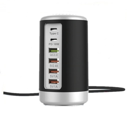 Stazione di ricarica rapida 6 porte 65 W