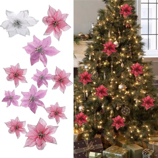 Stella di Natale per albero 10 pz