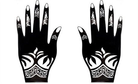 Stencils til henna-tatoveringer på hænder J3450