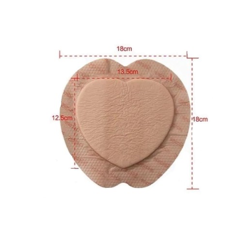 Steril silikon skumforbinding i hjerteform vandtæt 18 × 18 cm med absorberende lag til sårdækning