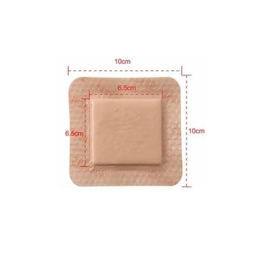 Sterilný silikónový penový obväz vodotesný 10 × 10 cm s absorpčným vankúšikom 6,5 × 6,5 cm na rany