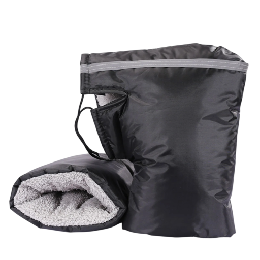 Sterke motorhandschoenen voor stuur Nylon Waterdicht Winddicht met reflecterende strip zwarte handbescherming