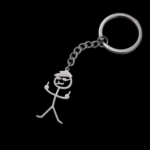 Stickman Keyring 17 x 38 mm Stainless Steel Fun Keychain Metal Minimalist Accessory for Backpack and Bag
