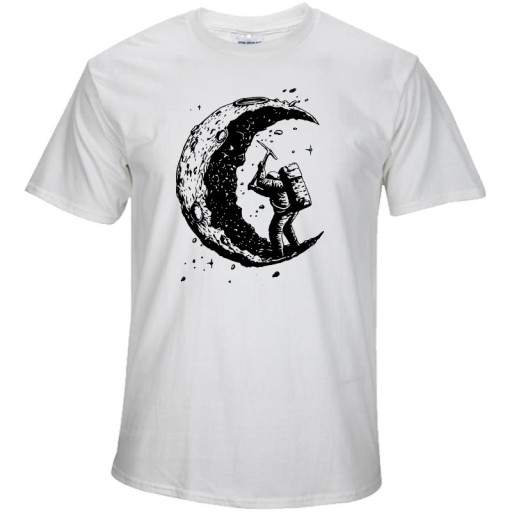 Stilfuld herre-t-shirt med måne J3242