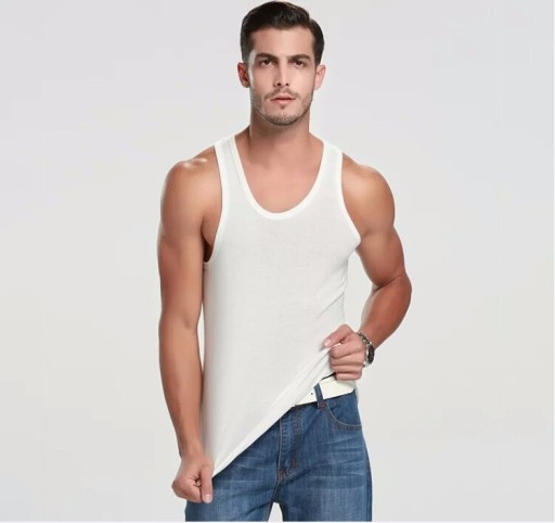 Stilfuld tanktop til mænd - Hvid