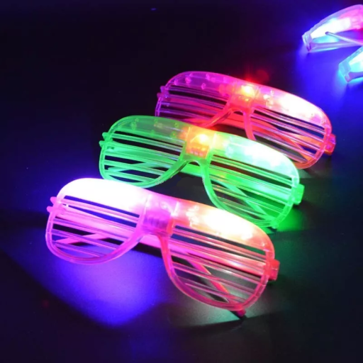 Stilfulde LED neonbriller 12 stk.