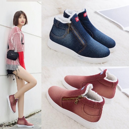 Stivali alla caviglia in denim da donna