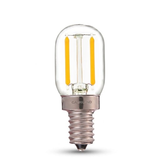 Stmívatelná LED žárovka T20 E14 Trubkový tvar s LED vlákny 1 W 220–240 V 55 x 20 mm Čirá baňka Teplá bílá 2200 K Do lamp a svítidel