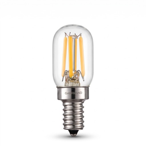 Stmívatelná LED žárovka T20 E14 Trubkový tvar s LED vlákny 2 W 220–240 V 55 x 20 mm Čirá baňka Teplá bílá 2200 K Do lamp a svítidel