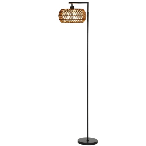 Stojacia lampa homcom so tienidlom z prírodného povrazu 170 cm s nastaviteľnou teplotou svetla diaľkovým ovládačom aj nožným vypínačom