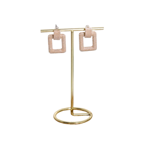 Stojak na kolczyki metalowy stacjonarny uchwyt na biżuterię w kształcie T 11,5 × 4,5 cm organizer do wyeksponowania kolczyków z stabilną okrągłą