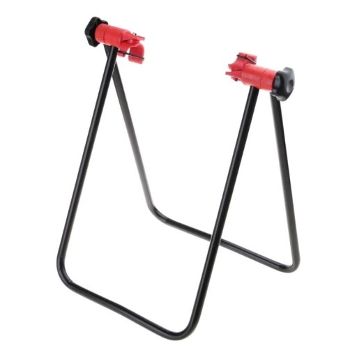 Stojan na silniční kolo skládací servisní stojan 15,6×42×31,5 cm hliníková slitina + PVC černo-červený pro opravu kol