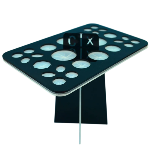 Stojan na štětce na make-up 26 otvorů organizér pro sušení a uložení štětců kompaktní konstrukce pro kosmetické použití