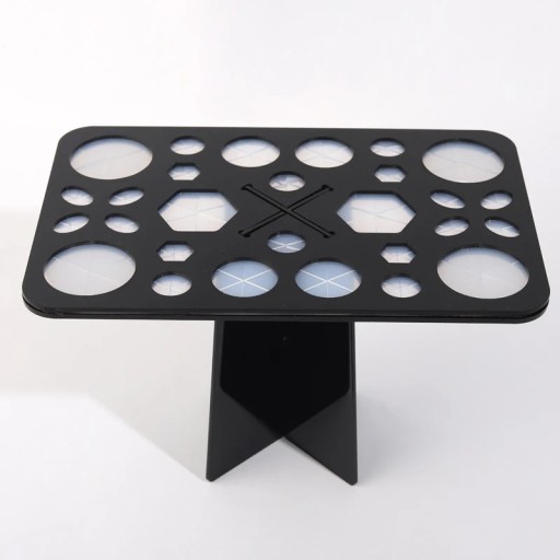 Stojan na štětce na make-up 28 otvorů organizér pro sušení a uložení štětců kompaktní konstrukce pro kosmetické použití