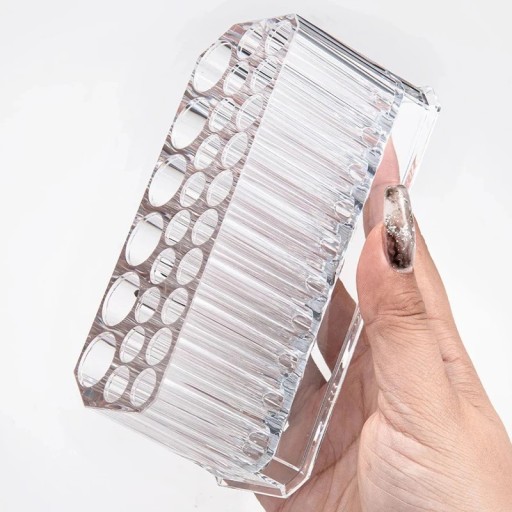 Stojan na štetce priehľadný organizér 13 × 5,5 × 5,5 cm akrylový držiak na make-up štetce a kozmetické nástroje