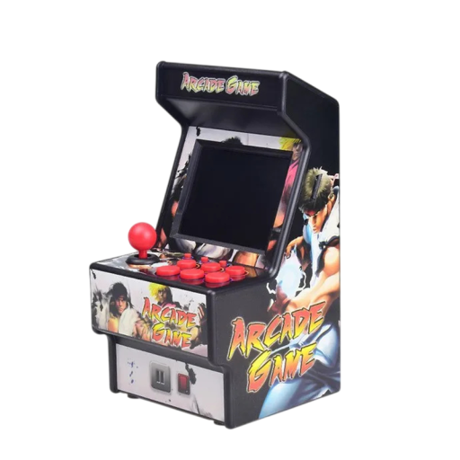Stolna konsola arcade do gier retro, 156 tytułów w pamięci, 2,8 LCD, 16bit, 8,5x16x9 cm, czarna z naklejką, prezent dla fanów gier