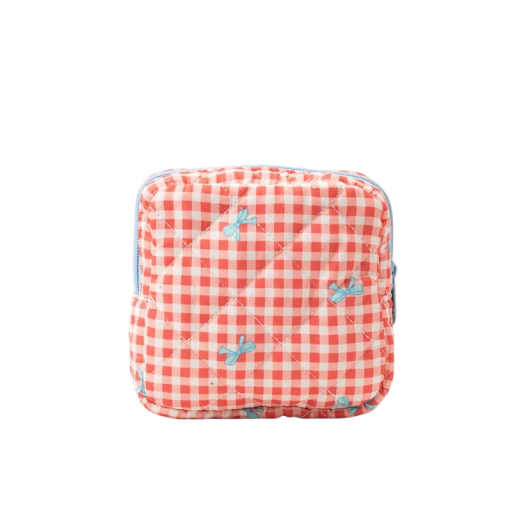 Stort kapacitetsförvaringsväska för hygienprodukter 12,5 x 5 x 12,5 cm Bärbar polyesterorganisatör med tecknad rosett och dragkedja