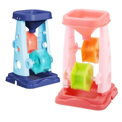 Strandsatz 20 x 12 cm Sanduhr mit Schaufeln und Förmchen 5 Stück Bunte Kinderspielzeug für Sand für Sommervergnügen