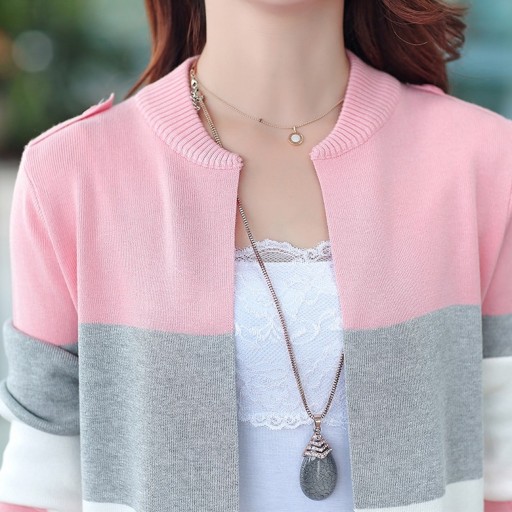 Stribet cardigan til kvinder G312