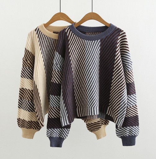 Stribet sweater til kvinder A2117