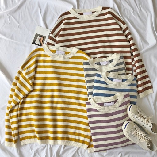 Stribet sweater til kvinder A2120