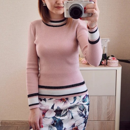 Stribet sweater til kvinder A2186