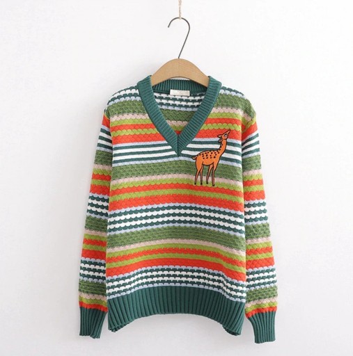 Stribet sweater til kvinder A2353