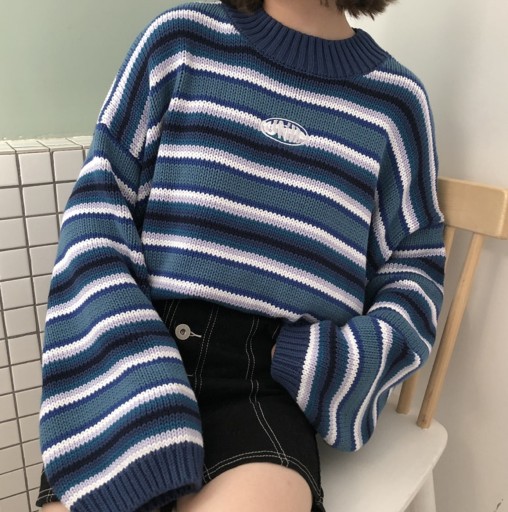 Stribet sweater til kvinder A2936