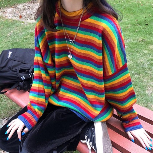 Stribet sweater til kvinder A2960