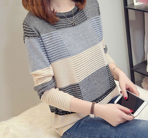 Stribet sweater til kvinder G385