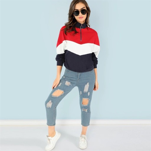 Stribet sweatshirt til kvinder B20