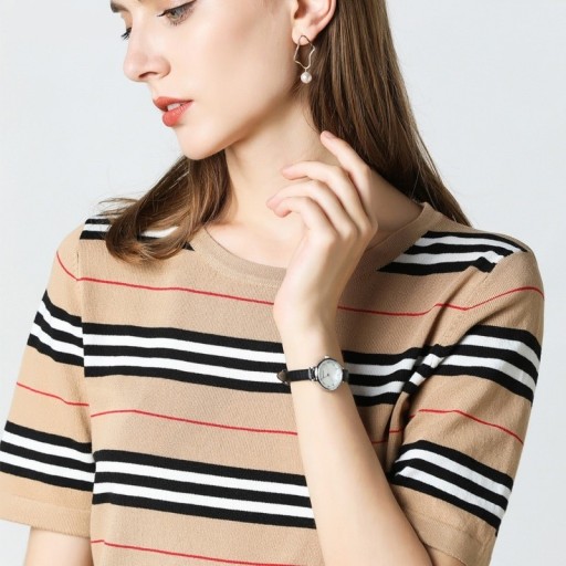 Stribet T-shirt til kvinder A1194