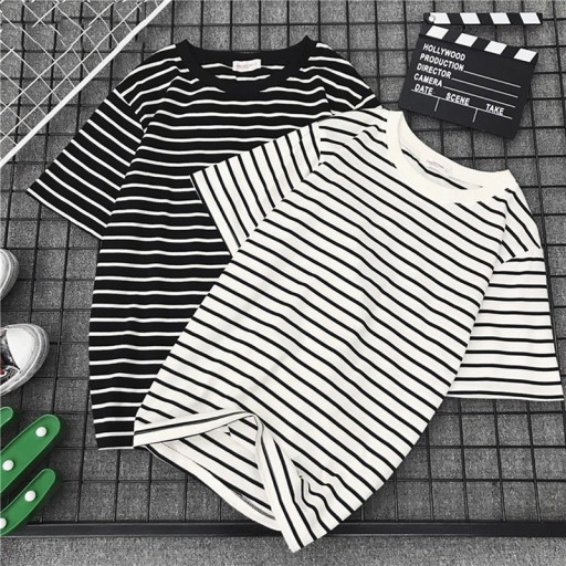 Stribet T-shirt til kvinder A1280