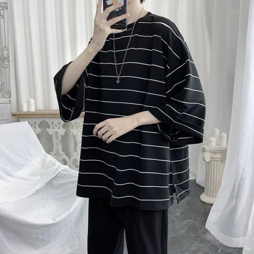 Stribet T-shirt til mænd T2216